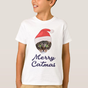 Frohe Weihnachten, Weihnachts-Katze Weihnachtsmann T-Shirt