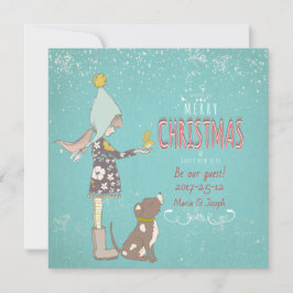 Frohe Weihnachten- Weihnachts-Weihnachtsmädchen Hu Feiertagskarte