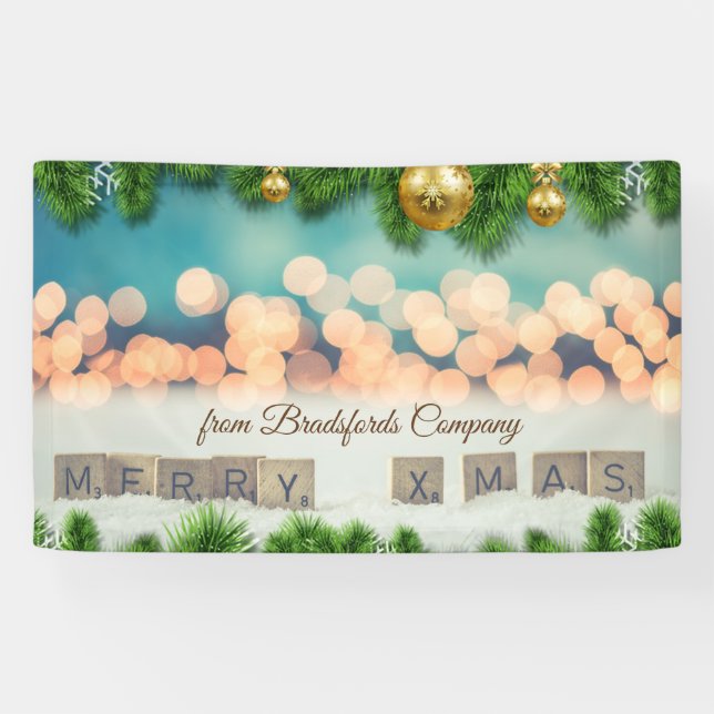 Frohe Weihnachten, Weihnachtsbälle Banner (Horizontal)