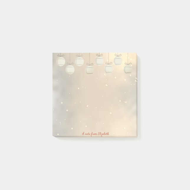 Frohe Weihnachten, Weihnachtsbälle, Gold - Persona Post-it Klebezettel (Vorderseite)