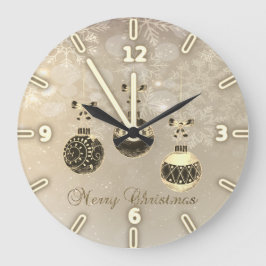 Frohe Weihnachten, Weihnachtsbälle, Schneeflocken Große Wanduhr