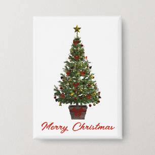 Frohe Weihnachten. Weihnachtsbaum Button