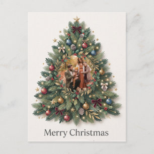 "Frohe Weihnachten" Weihnachtsbaum-Fotodesign Postkarte