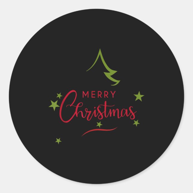 Frohe Weihnachten - Weihnachtsbaum - Frohe Weihnac Runder Aufkleber (Vorderseite)