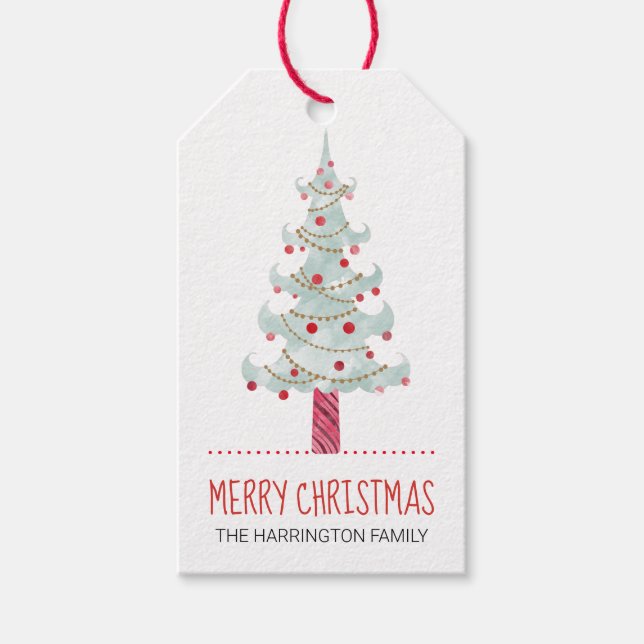 Frohe Weihnachten Weihnachtsbaum Geschenkanhänger (Vorderseite)