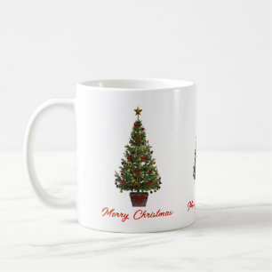 Frohe Weihnachten. Weihnachtsbaum Kaffeetasse