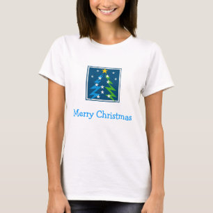 Frohe Weihnachten - Weihnachtsbaum mit Sternen T-Shirt