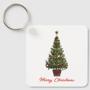 Frohe Weihnachten. Weihnachtsbaum Schlüsselanhänger