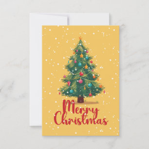 Frohe Weihnachten, Weihnachtsbaum, Schnee, Feierta RSVP Karte
