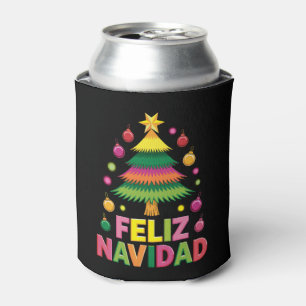 Frohe Weihnachten Weihnachtsbaum Spanischer Feiert Dosenkühler