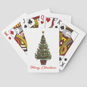 Frohe Weihnachten. Weihnachtsbaum Spielkarten