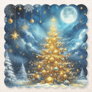 Frohe Weihnachten & Weihnachtsbaum   Untersetzer