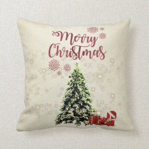 Frohe Weihnachten, Weihnachtsbäume, Geschenke Kissen