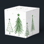 Frohe Weihnachten | Weihnachtsbaummuster Geschenkschachtel<br><div class="desc">Das Design zeichnet sich durch ein einfaches Weihnachtsbaummuster aus.</div>