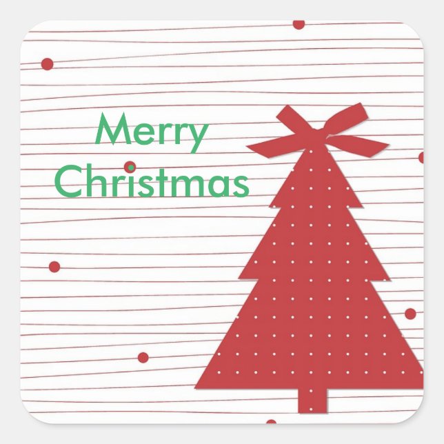 Frohe Weihnachten, Weihnachtsbaumsticker Quadratischer Aufkleber (Vorderseite)