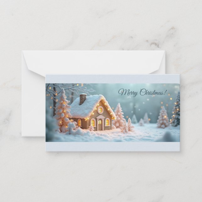 Frohe Weihnachten! Weihnachtsgrüße. Mitteilungskarte (Vorderseite)