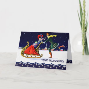 Frohe Weihnachten. Weihnachtskarte auf Deutsch Feiertagskarte