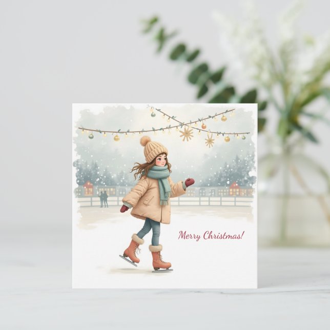 Frohe Weihnachten! Weihnachtskarte. Feiertagskarte (Stehend Vorderseite)