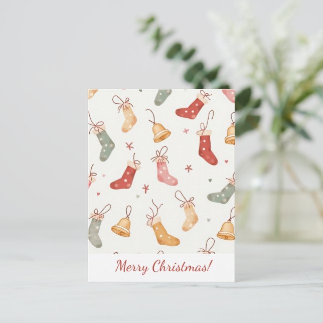 Frohe Weihnachten! Weihnachtskarte. Feiertagspostkarte (Stehend Vorderseite)