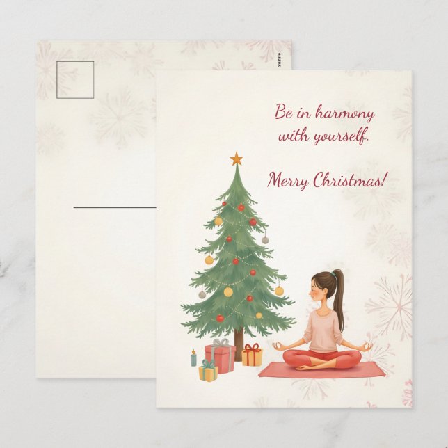 Frohe Weihnachten! Weihnachtskarte. Feiertagspostkarte (Vorne/Hinten)