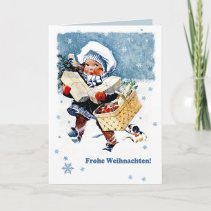 Frohe Weihnachten. Weihnachtskarten in deutscher S Feiertagskarte