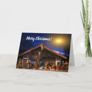 Frohe Weihnachten, Weihnachtskrippe, individuelle Feiertagskarte