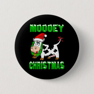 Frohe Weihnachten - Weihnachtskuh Button