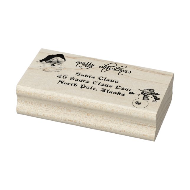 Frohe Weihnachten Weihnachtsmann-Adresse Nordpol Gummistempel (Stempel)
