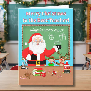 Frohe Weihnachten Weihnachtsmann als Lehrer Karte