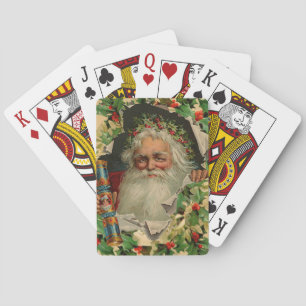Frohe Weihnachten Weihnachtsmann Antike Klassik Spielkarten