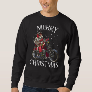 Frohe Weihnachten Weihnachtsmann Bike Motorrad Beg Sweatshirt