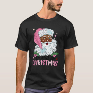 Frohe Weihnachten Weihnachtsmann Black Afro Africa T-Shirt