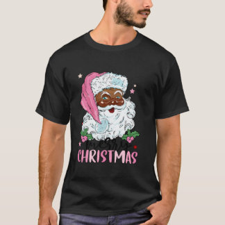 Frohe Weihnachten Weihnachtsmann Black Afro Africa T-Shirt