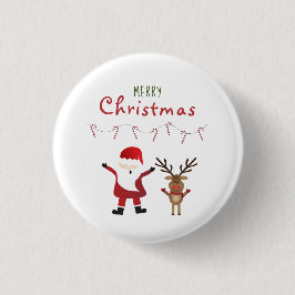 Frohe Weihnachten Weihnachtsmann Candy Canes Button