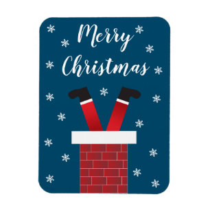 Frohe Weihnachten Weihnachtsmann Feet Schneeflocke Magnet