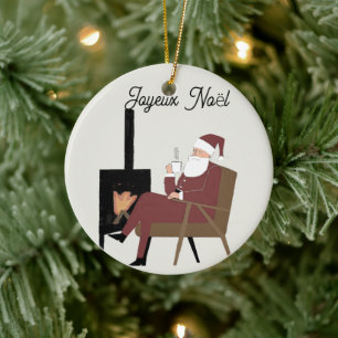 Frohe Weihnachten Weihnachtsmann Keramik Ornament