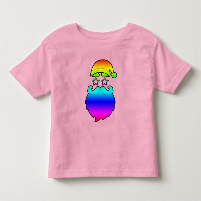 Frohe Weihnachten Weihnachtsmann-Rainbow-T - Shirt (Vorderseite)