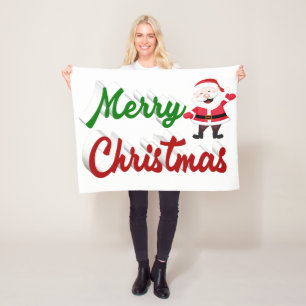 Frohe Weihnachten Weihnachtsmann rot grün Drehbuch Fleecedecke