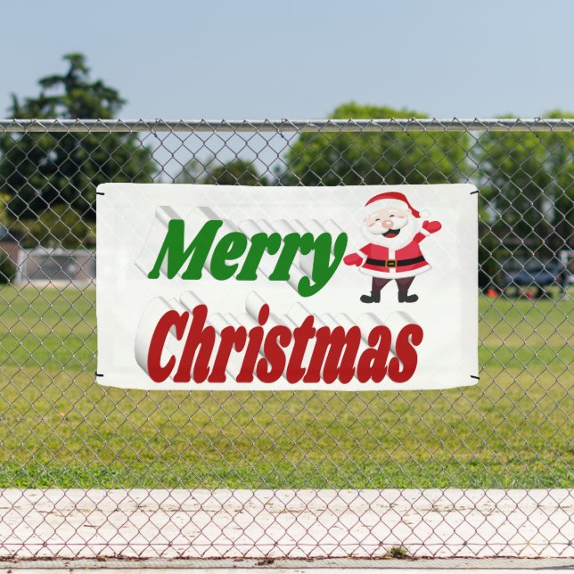Frohe Weihnachten Weihnachtsmann rot-grüne Typogra Banner (Insitu)