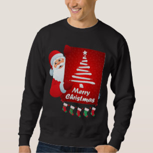 Frohe Weihnachten Weihnachtsmann Tree Stokings X-m Sweatshirt
