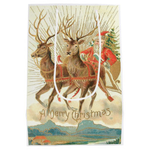Frohe Weihnachten (Weihnachtsmann und sein Rentier Mittlere Geschenktüte