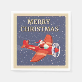 Frohe Weihnachten Weihnachtsmann Vintag Serviette