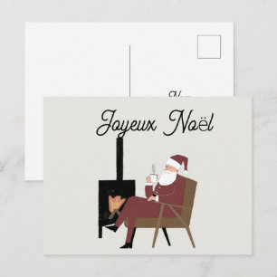 Frohe Weihnachten Weihnachtsmann vor dem Kamin