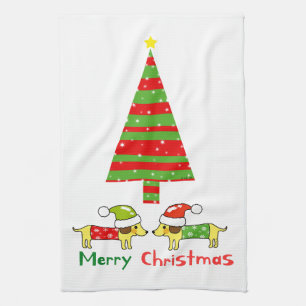 Frohe Weihnachten (Weihnachtsmänner) Geschirrtuch