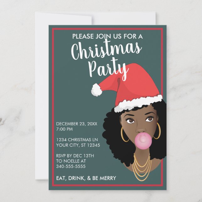 Frohe Weihnachten! Weihnachtsmannmütze der Schwarz (Vorderseite)