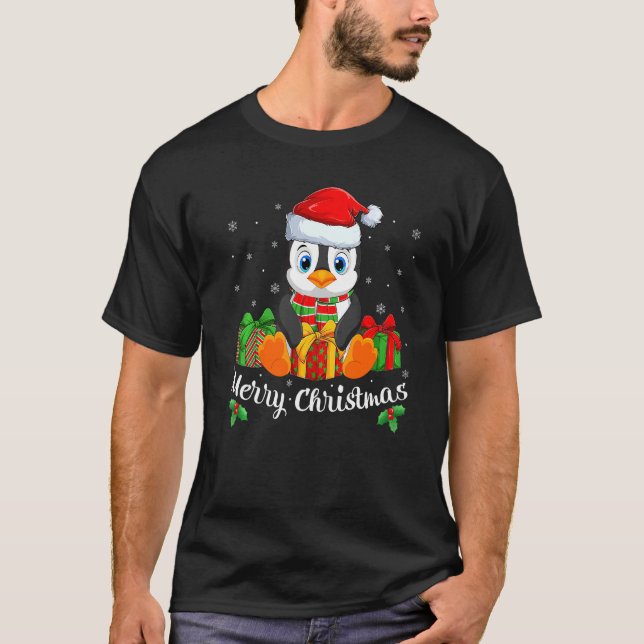 Frohe Weihnachten Weihnachtsmannmütze Niedlich Pin T-Shirt (Vorderseite)