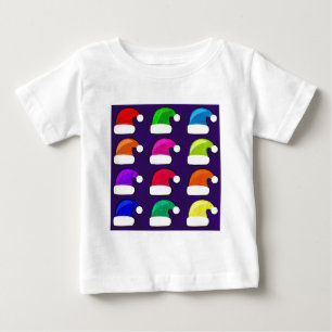 Frohe Weihnachten Weihnachtsmannmützen Red Blue Li Baby T-shirt