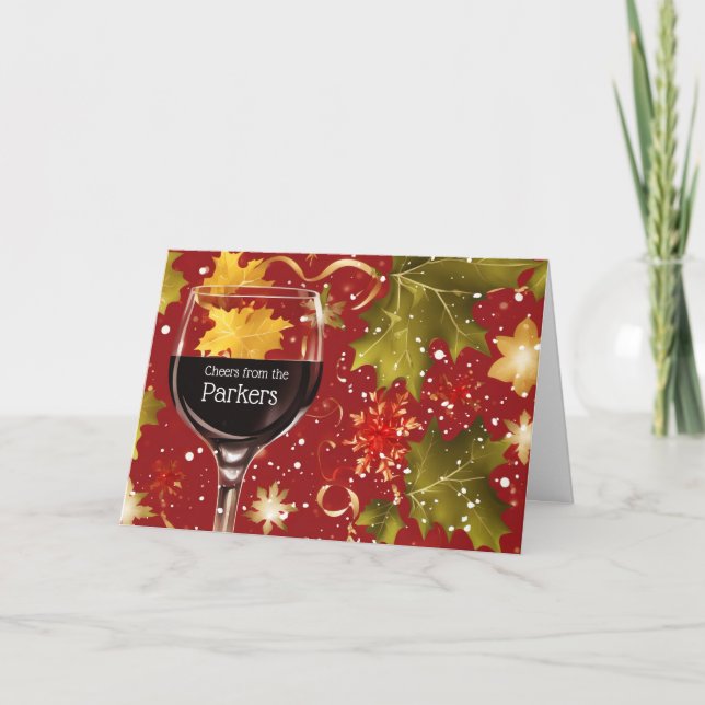 Frohe Weihnachten Wein individuell Von Name (Vorderseite)