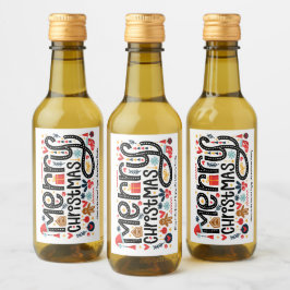 Frohe Weihnachten Weinetikett