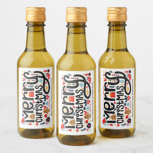 Frohe Weihnachten Weinetikett